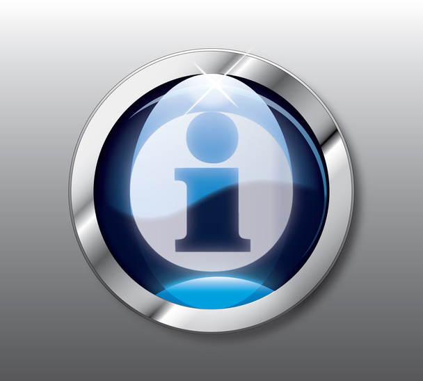 Vetor de botão de informação azul
 - Vetor, Imagem