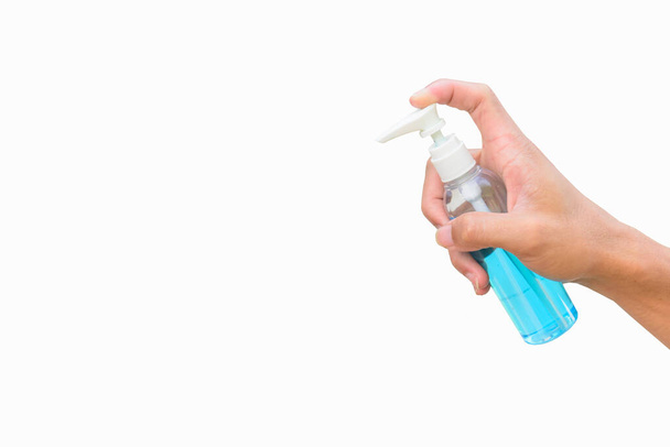Χρησιμοποιήστε απολυμαντικό τζελ για τον καθαρισμό του χεριού για την προστασία της υγείας από ασθένειες - Φωτογραφία, εικόνα