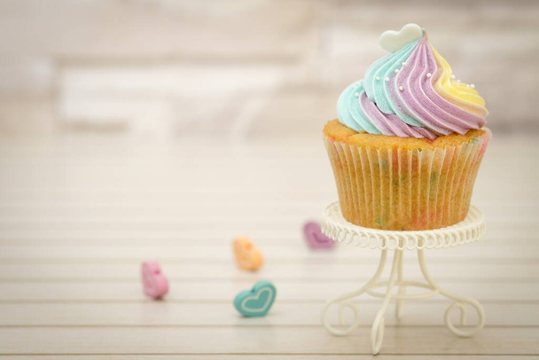 vista de perto de delicioso cupcake doce - Foto, Imagem