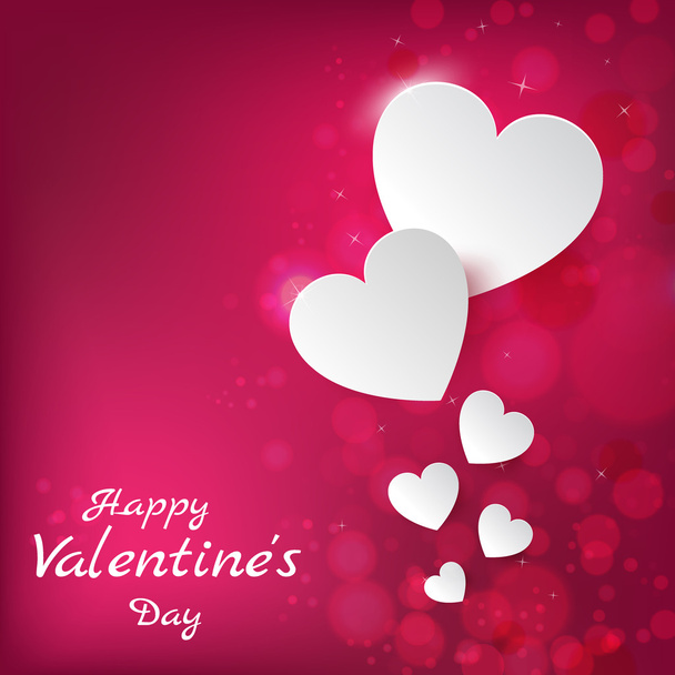 Background for Valentine's Day with white hearts - Vector, Imagen