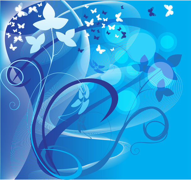 Background floral blue - Vector, Image
