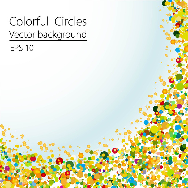 Many colored dots and circles on a  light  background Colorful abstract illustration - Vektör, Görsel