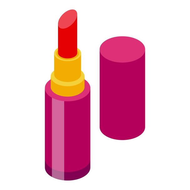 Woman lipstick icon isometric vector. Summer fashion. Hand top - Vector, Imagen