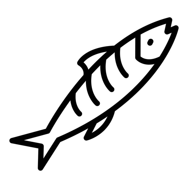Fishing herring icon outline vector. Kitchen fish. Hand store - Vektör, Görsel