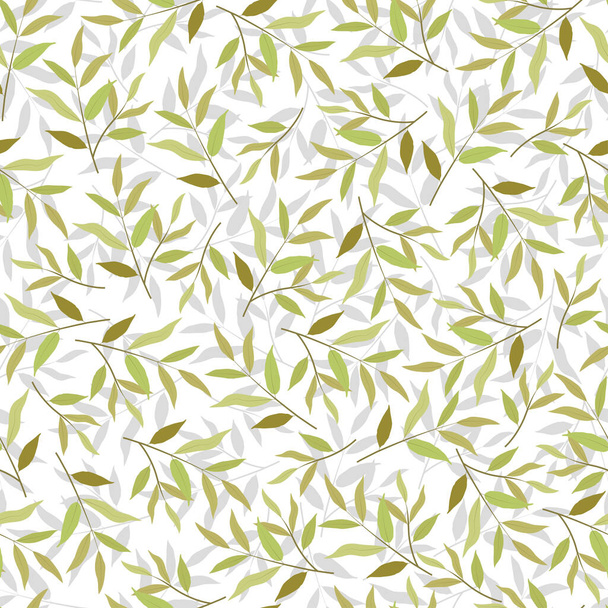 Dainty floral seamless pattern. Aesthetic bunch of branches. Allover repeat foliage texture. Composite overlay foliate background - Vector, Image