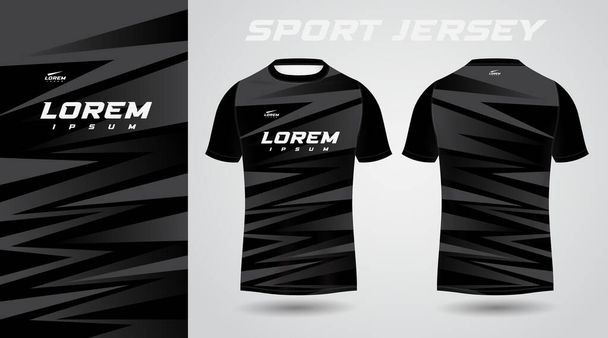 zwart t-shirt sport jersey ontwerp - Vector, afbeelding