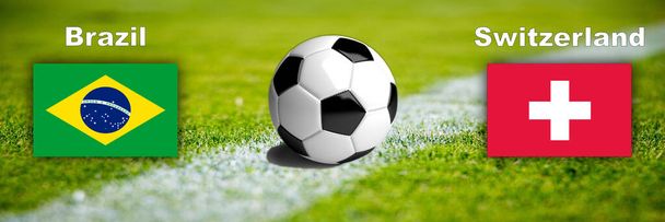 Fussball Weltmeisterschaft 2022 Spiel Brasilien kontra Schweiz - Fotó, kép