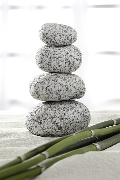 Kőhalom, bambusz, relaxáció - Fotó, kép