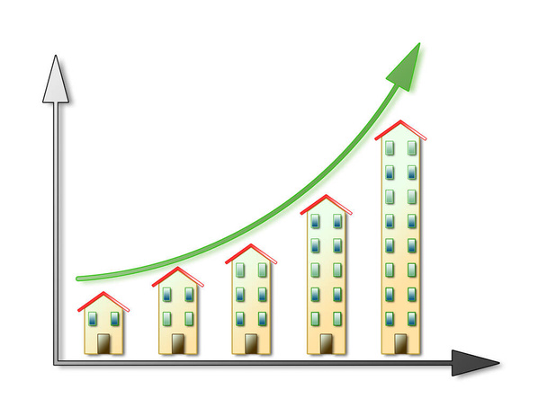 Growth of the property market - real estate market concept - Photo, Image
