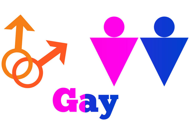 Una Orientación Sexual Gay Icono Símbolo Forma Signo Logo Sitio Web Género Concepto Sexual Página Web Botón Diseño Pictogramas Interfaz de Usuario Arte Ilustración Infografías - Foto, Imagen