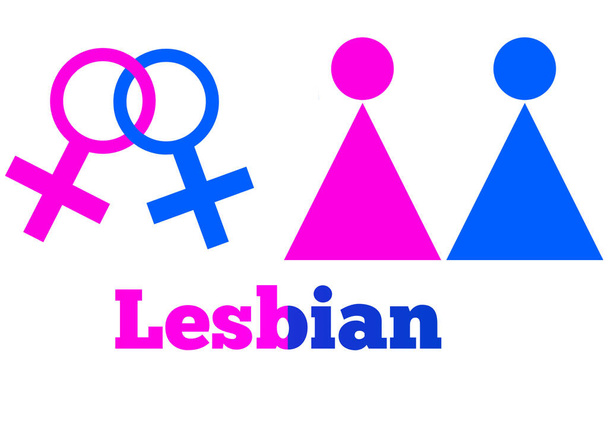 A Lesbian Sexual Orientation Icon Symbol Shape Sign Logo Weboldal Nem Szexuális Koncepció Weboldal Gombtervezés Pictogramok Felhasználói felület Art Illusztráció Infografika - Fotó, kép