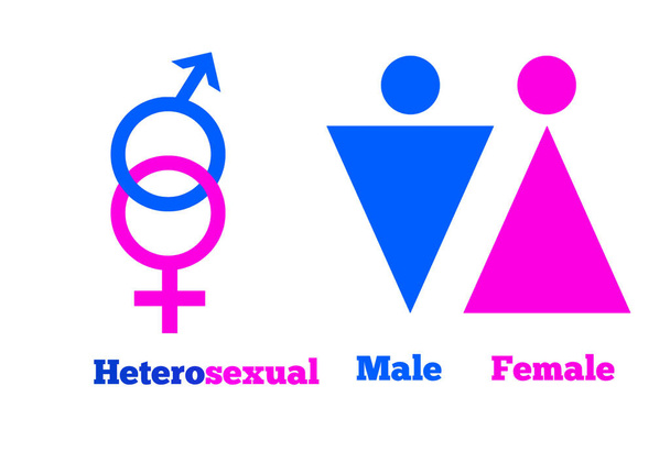 A HeteroSexual Orientation Icon Symbol Shape Sign Logo Sitio web Género Concepto sexual Página web Botón Diseño Pictogramas Interfaz de usuario Arte Ilustración Infografías - Foto, Imagen
