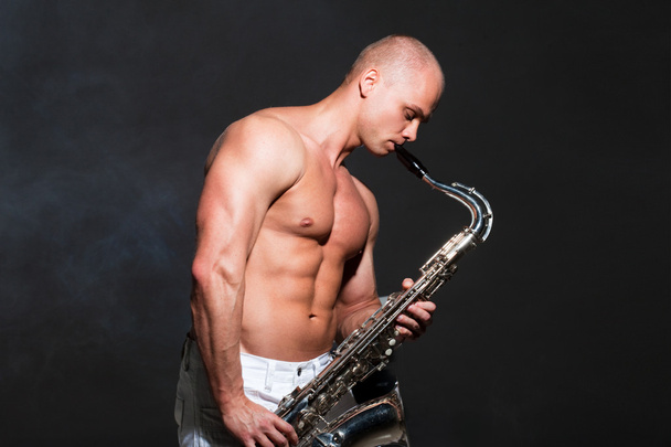 Man playing sax - Foto, Imagem