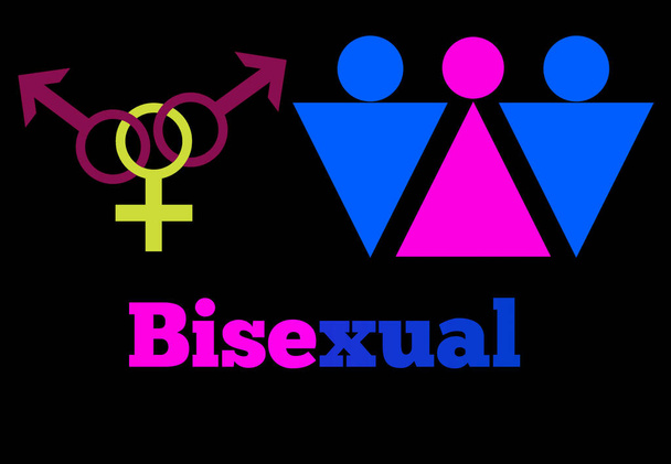 A Bisexual Orientación Sexual Icono Símbolo Forma Signo Logo Sitio Web Género Concepto Sexual Página Web Botón Diseño Pictogramas Interfaz de usuario Arte Ilustración Infografías - Foto, Imagen