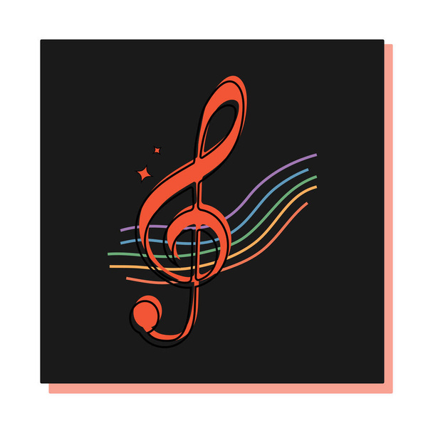 ícones de música na cor da moda - Vetor, Imagem