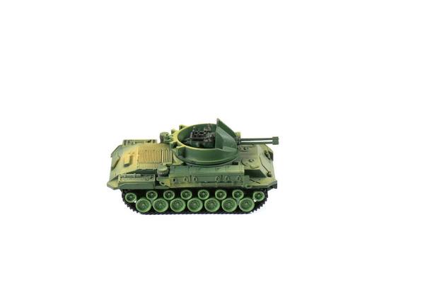 "Toys Tank plastic on white background, War, fight army soldier tank Sample picture or War scenario concept" - Φωτογραφία, εικόνα