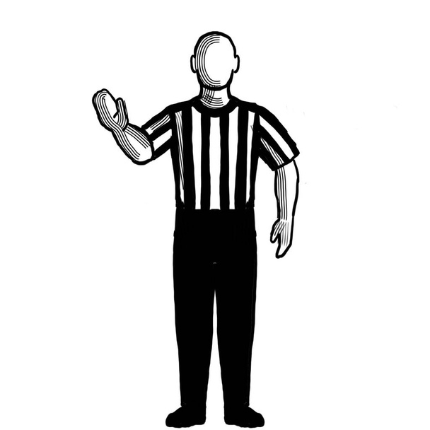 Sędzia koszykówki 5-sekundowe pogwałcenie Hand Signal Retro Black and White - Zdjęcie, obraz