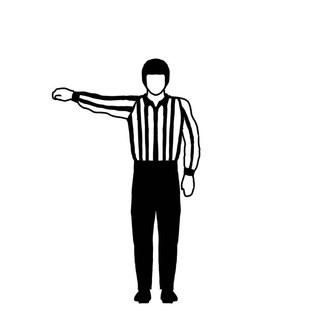 Hokej na lodzie urzędnik lub sędzia ręka sygnał rysunek czarno-biały - Zdjęcie, obraz