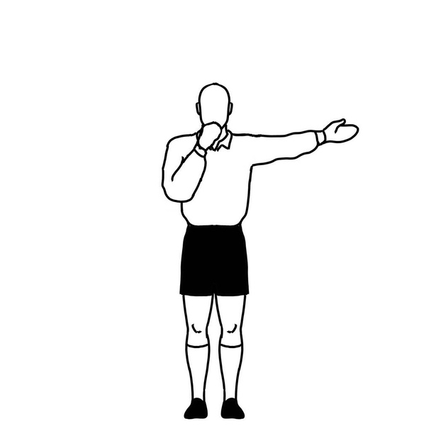 Rugby Schiedsrichter Elfmeter Direktes Freistoßsignal Ziehung Retro - Foto, Bild