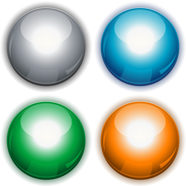 Glossy web circle buttons - Vector, imagen