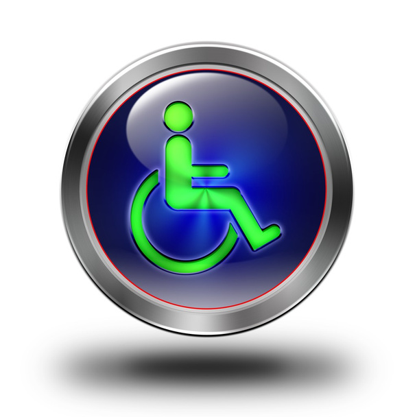Accessibility glossy icon - Photo, Image
