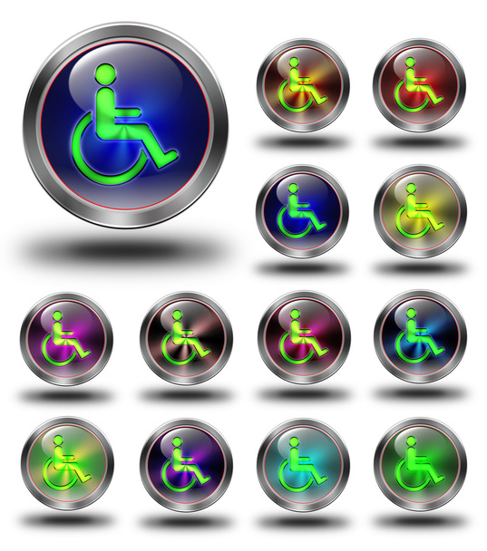 Accessibility glossy icons, crazy colors - Photo, Image