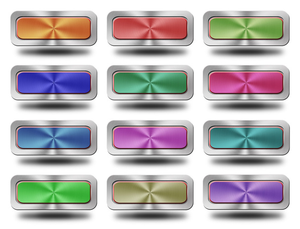 Алюминиевый глянцевый значок, набор кнопок
 - Фото, изображение