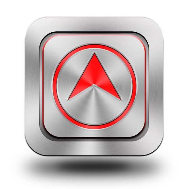 Arrow up aluminum glossy icon, button, sign - Foto, imagen