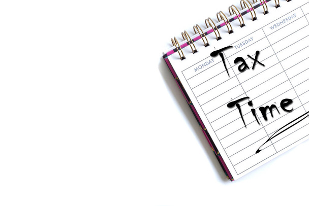 Tempo de imposto no planejador semanal - Foto, Imagem