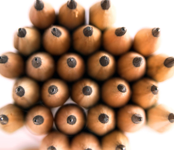 wiele ołówków z ostrymi kijami - Zdjęcie, obraz