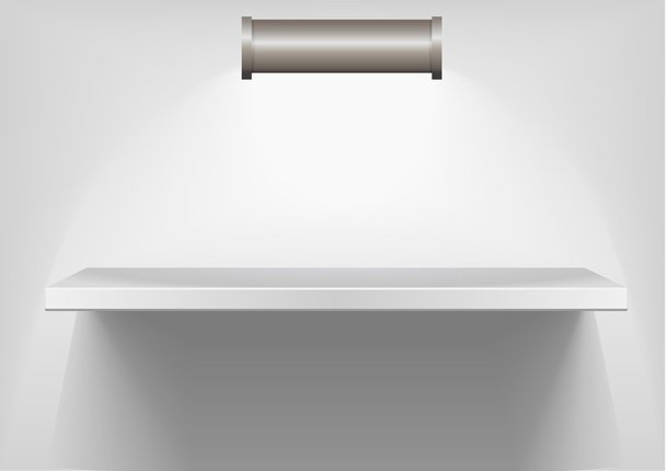 White shelf with light - Vector, afbeelding
