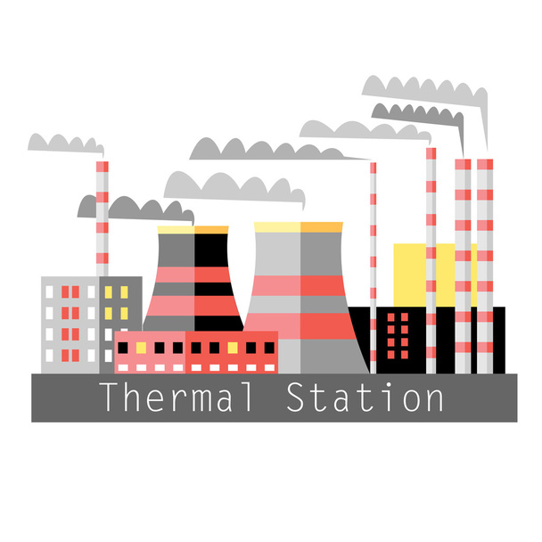 Termik santral - Vektör, Görsel