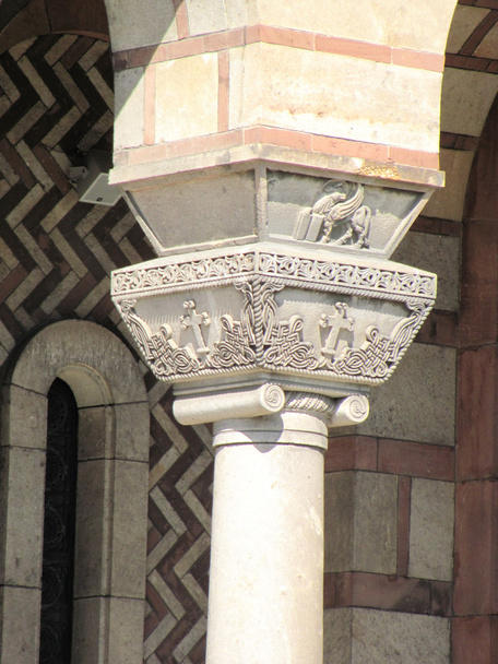 Szczegóły architektura kościoła Saint Marco w Belgrad, Serbia - Zdjęcie, obraz