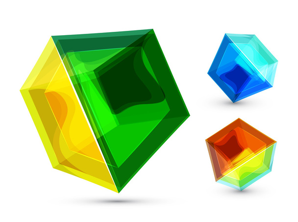 Vector glass cube background - Vector, imagen
