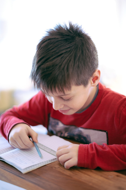 Young boy doing homework - Φωτογραφία, εικόνα