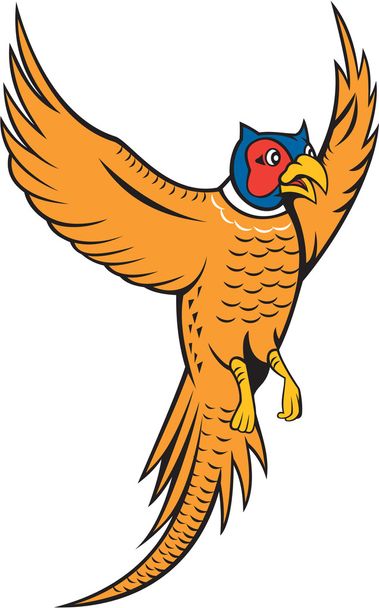 Φασιανός πουλί πτηνά που φέρουν κινουμένων σχεδίων - Διάνυσμα, εικόνα