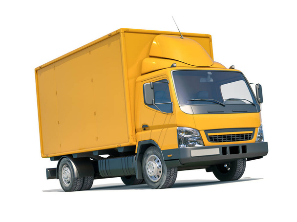  Ikona żółtego dostawy ciężarówki - Zdjęcie, obraz