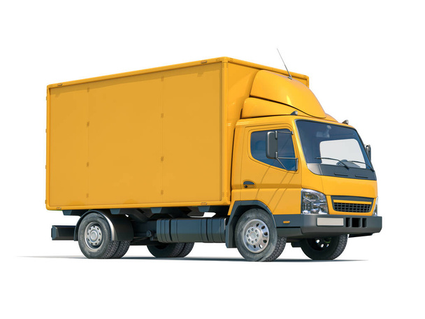  Ikona żółtego dostawy ciężarówki - Zdjęcie, obraz