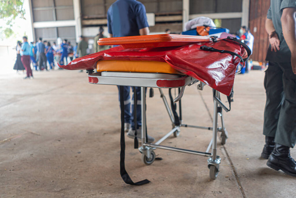 Patient transport stretcher Put on the ground  - Photo, Image