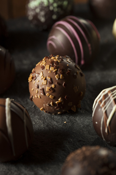 Fancy Dark Chocolate Truffles - Фото, изображение