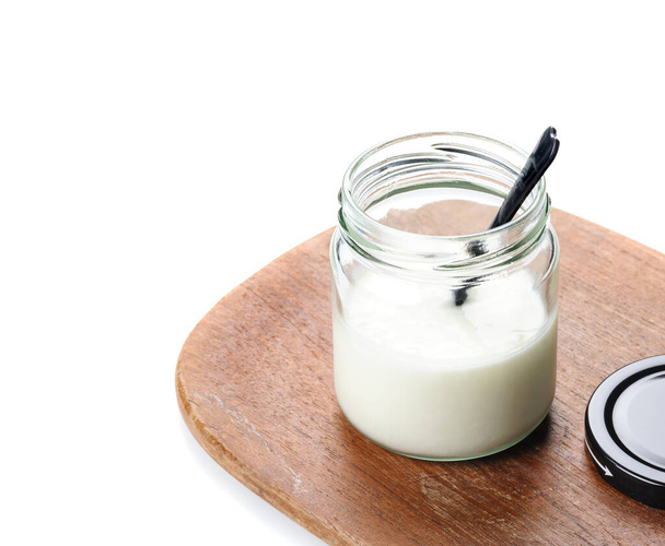 close-up view of delicious natural yogurt    - Fotografie, Obrázek