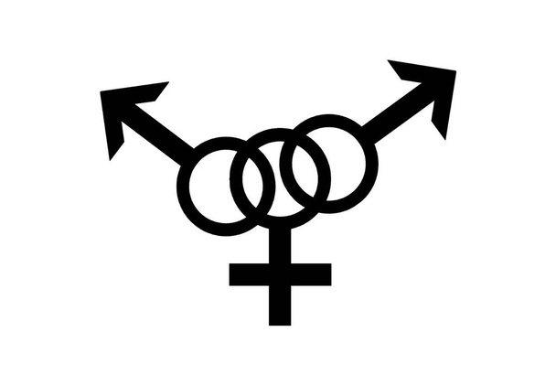 A Bisexual Sexual Orientation Icon Symbol Silhouette Style Shape Sign Logo Weboldal Nem Szexuális Koncepció Weboldal Gombtervezés Pictogramok Felhasználói felület Art Illusztráció - Fotó, kép