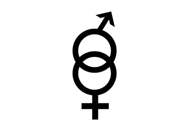 A HeteroSexual Orientation Icon Symbol Silhouette Style Shape Sign Logo Sitio web Género Concepto sexual Página web Botón Diseño Pictogramas Interfaz de usuario Arte Ilustración - Foto, Imagen