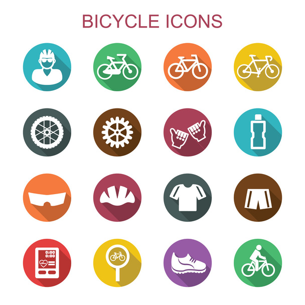 bicycle long shadow icons - Vecteur, image