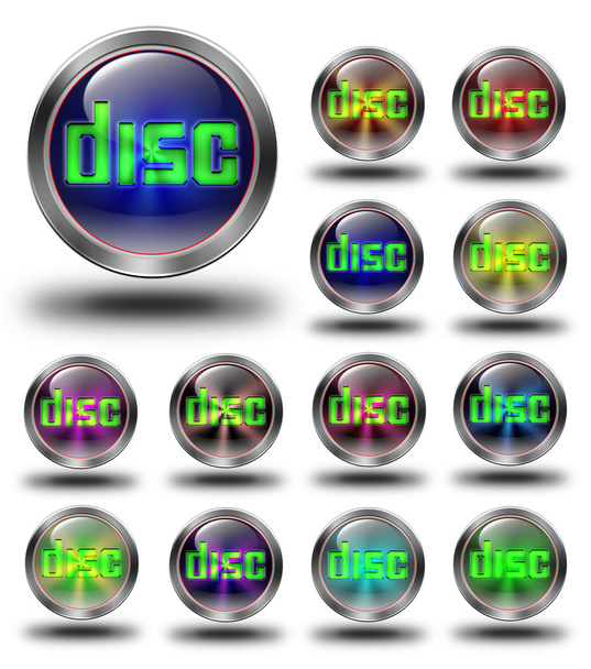 Disc icons, crazy colors - Photo, Image