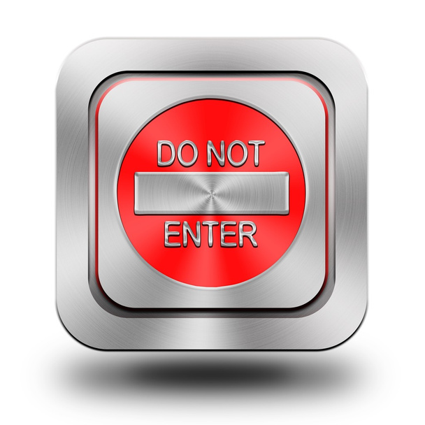 Do not enter aluminum glossy icon, button, sign - Photo, Image
