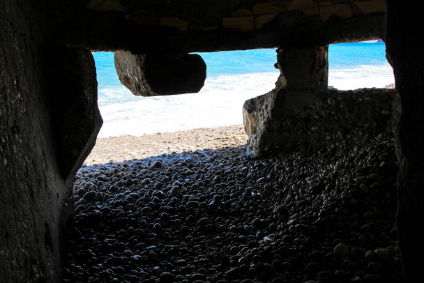 Interiér bunkru občanské války na pláži Cap Negret - Fotografie, Obrázek