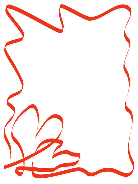 Rood lint hearts schrijfpapier - Vector, afbeelding