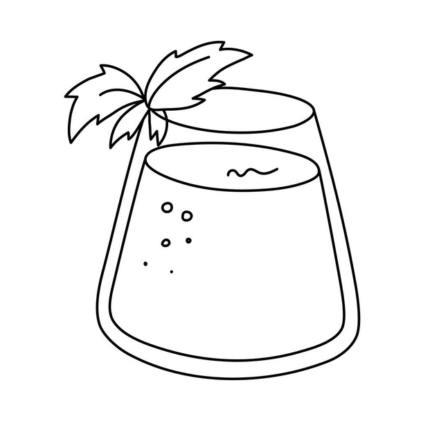 Cocktail alcoolisé, boisson longue pour les fêtes. Utilisez pour décorer le menu festif design. Style gribouillé dessiné à la main. Course modifiable. Isolé. Vecteur - Vecteur, image