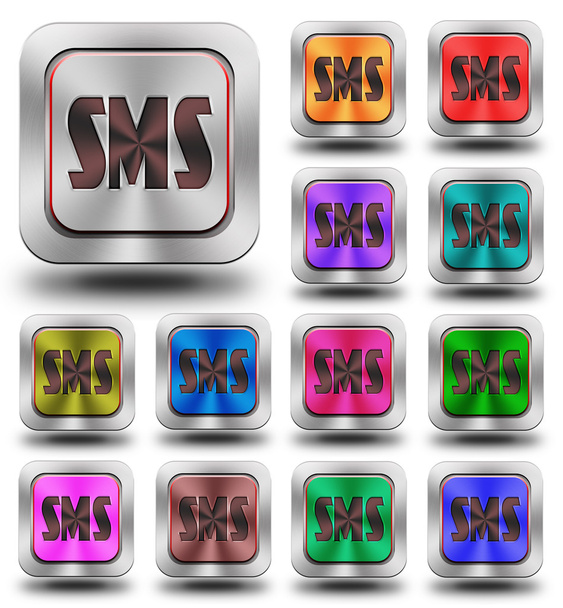 SMS aluminium błyszczący ikony, szalone kolory - Zdjęcie, obraz